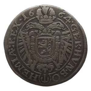 Leopold I. 1657-1705, XV krejcar 1664 Praha-Margalík