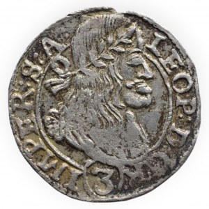 Leopold I. 1657-1705, 3 krejcar 1667 Kutná Hora-Hackl