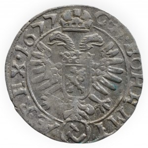 Leopold I. 1657-1705, 3 krejcar 1677 Kutná Hora-Hackl