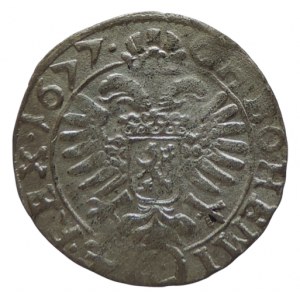 Leopold I. 1657-1705, 3 krejcar 1677 Kutná Hora-Hackl, MKČ 1453, dr.ned.