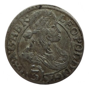 Leopold I. 1657-1705, 3 krejcar 1666 SHS Vratislav