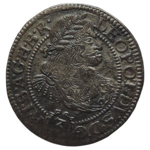 Leopold I. 1657-1705, 3 krejcar 1677 F.I.K. Opolí-Kirschenhofer