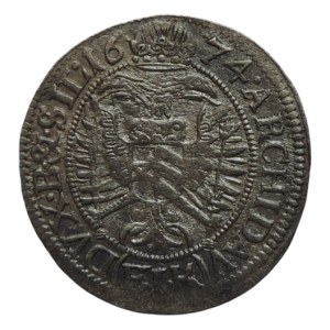 Leopold I. 1657-1705, 3 krejcar 1677 F.I.K. Opolí-Kirschenhofer