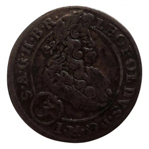 Leopold I. 1657-1705, 3 krejcar 1699 CB Břeh-Brettschneider