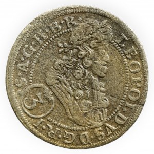 Leopold I. 1657-1705, 3 krejcar 1700 CB Břeh Brettschneider