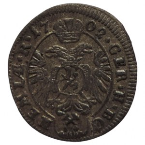 Leopold I. 1657-1705, 1 krejcar 1702 Kutná Hora-Wohnsiedler