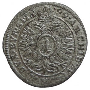 Leopold I. 1657-1705, 1 krejcar 1699 MMW Vratislav-Wackerl