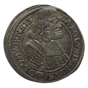 Olomouc biskupství, Karel II. Liechtenstein 1664-1695, 3 krejcar 1676 SV-329, M-233 patina R