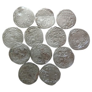 Salzburg Archbishopric, Matthias Lang of Wellenburg 1519-1540, 2 pfennigs 1520, 24, 27, 28, 32, 35 + 1535, 36, 37, 38 +2x years.uncirculated 12 pieces