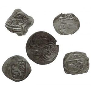 Ferdinand I. 1526-1564, 2 fenik 1530 Vídeň + fenik 1530 Klagenfurt nedor. + fenik 1526 Graz + Maxmilian I. Zweier b.l. (1506/7) + Pasov fenik b.l. 5ks
