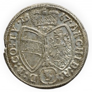 Leopold I. 1657-1705, 3 krejcar 1667 Hall