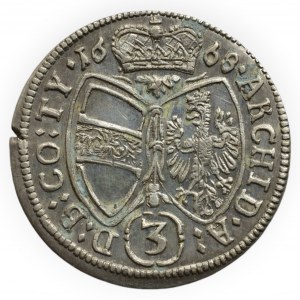 Leopold I. 1657-1705, 3 krejcar 1668 Hall