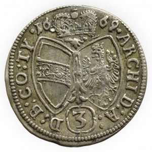 Leopold I. 1657-1705, 3 krejcar 1669 Hall
