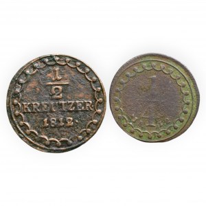 František II. 1792-1835, Cu 1/2 krejcar 1812 A, 1/4 krejcar 1812 B