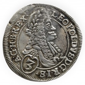 Leopold I. 1657-1705, 3 krejcar 1696 CH Bratislava-Hunger