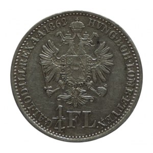 FRANTIŠEK JOSEF I. 1848 - 1916, 1/4 zlatník 1862 A