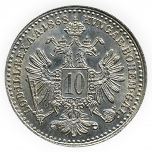 FRANTIŠEK JOSEF I. 1848 - 1916, 10 krejcar 1868 b.z.