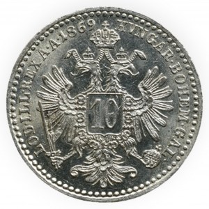 FRANTIŠEK JOSEF I. 1848 - 1916, 10 krejcar 1869 b.z.