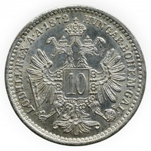 FRANTIŠEK JOSEF I. 1848 - 1916, 10 krejcar 1872 b.z.