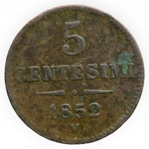 FRANTIŠEK JOSEF I. 1848 - 1916, 5 centesimi1852 V