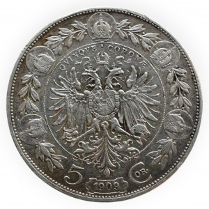 FRANTIŠEK JOSEF I. 1848 - 1916, 5 kor. 1909 b.z.