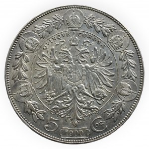 FRANTIŠEK JOSEF I. 1848 - 1916, 5 kor. 1900 b.z.