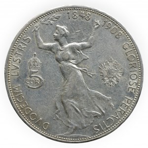 FRANTIŠEK JOSEF I. 1848 - 1916, 5 kor. 1908 jubil.