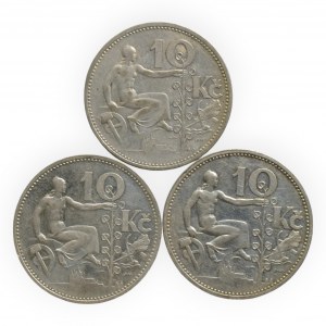 Tschechoslowakei 1918-1939, 10 CZK 1930, 1931, 1932
