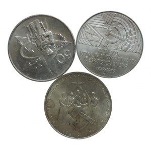 Československo 1945-1989, 50 Kč 1971 Komunistická strana Československa + 50 Kč 1973 Víťazný február + 50 Kč 1979 IX. Zjazd Komunistickej strany Československa 3 ks