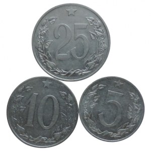 ČSR 1945-1989, 25 hal. 1953, 10 hal. 1954, 5 hal. 1954 3ks