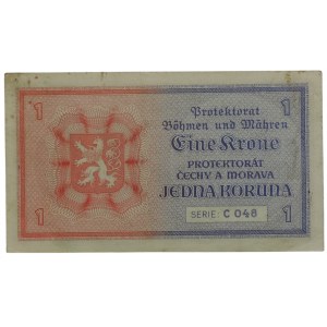 Protektorát Č+M, 1 K 1940 C 048 skvrny neperf.