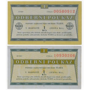 ČSR 1945-1989, Tuzexová poukázka, 1 Kč 1987 10930206 II. vydání , 1 Kč 1989 00580912 I. výdání