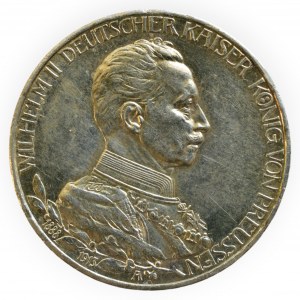 Prusko, Vilém II. 1888-1918, 3 marka 1913 A, 25 let panování, KM 535