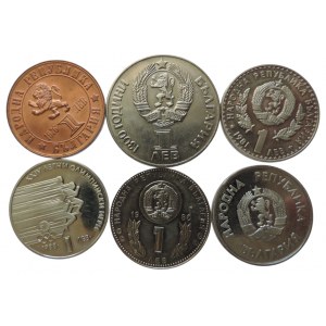 Bulharsko, 6 ks AE pamětních mincí 1976, 80, 81, 81, 87, 88