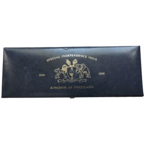 Svazijsko, sada pamětních mincí 1968 nezávislost, na etui dr.škr. , dr.st.kor. R