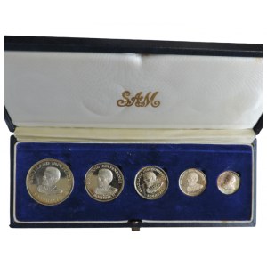 Svazijsko, sada pamětních mincí 1968 nezávislost, na etui dr.škr. , dr.st.kor. R