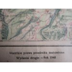 TADEUSZ ZWOLIŃSKI Tatry. Mapa turystyczna. Podziałka 1 : 50 000. [1948].