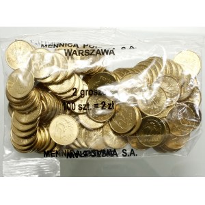 Poland, mint bag 100 x 2 pennies, 2008, Warsaw