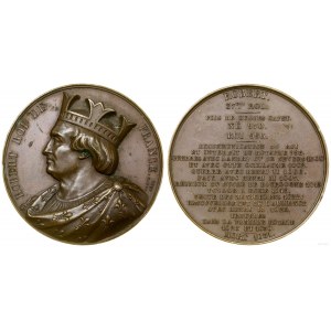 Francja, medal z serii władcy Francji - Robert II Pobożny, 1838