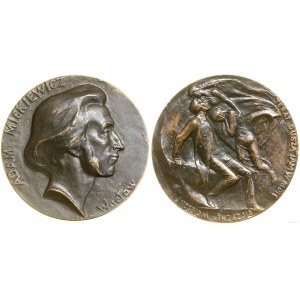 Polska, medal na pamiątkę odsłonięcia pomnika Adama Mickiewicza w Krakowie, 1898, Paryż