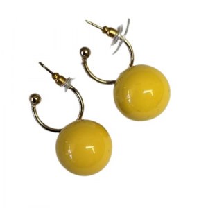 Summertime yellow ball earrings
