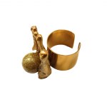 Gold-plated signet ring hand