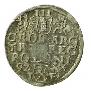 Zygmunt III Waza, Trojak Poznań 1592 - data z lewej (672)