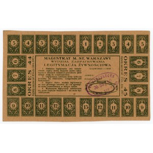 Warszawa, legitymacja żywnościowa 1917 - 44, 45 (290)