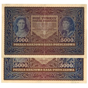 II RP, zestaw 5.000 mkp 1920 II Serja A i B. Razem 2 szt. (423)