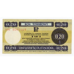 Pewex, Bon Towarowy, 20 centów 1979 HN (478)