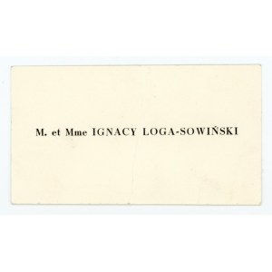 Wizytówka, Ignacy Loga-Sowiński [poseł i z-ca Przewodniczącego Rady Państwa PRL] (271)