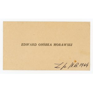 Wizytówka, Edward Osóbka-Morawski [poseł i premier Rządu Tymczasowego], z odręczną notatką (272)