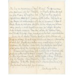 [Janina Makuszyńska] Odręcznie napisany list żony pisarza Kornela Makuszyńskiego, 1957 (291)