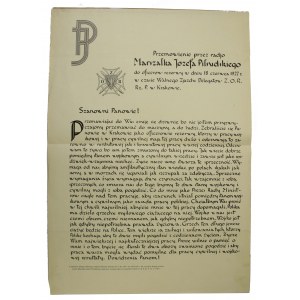 Afisz - przemówienie Marszałka, 1927r (611)